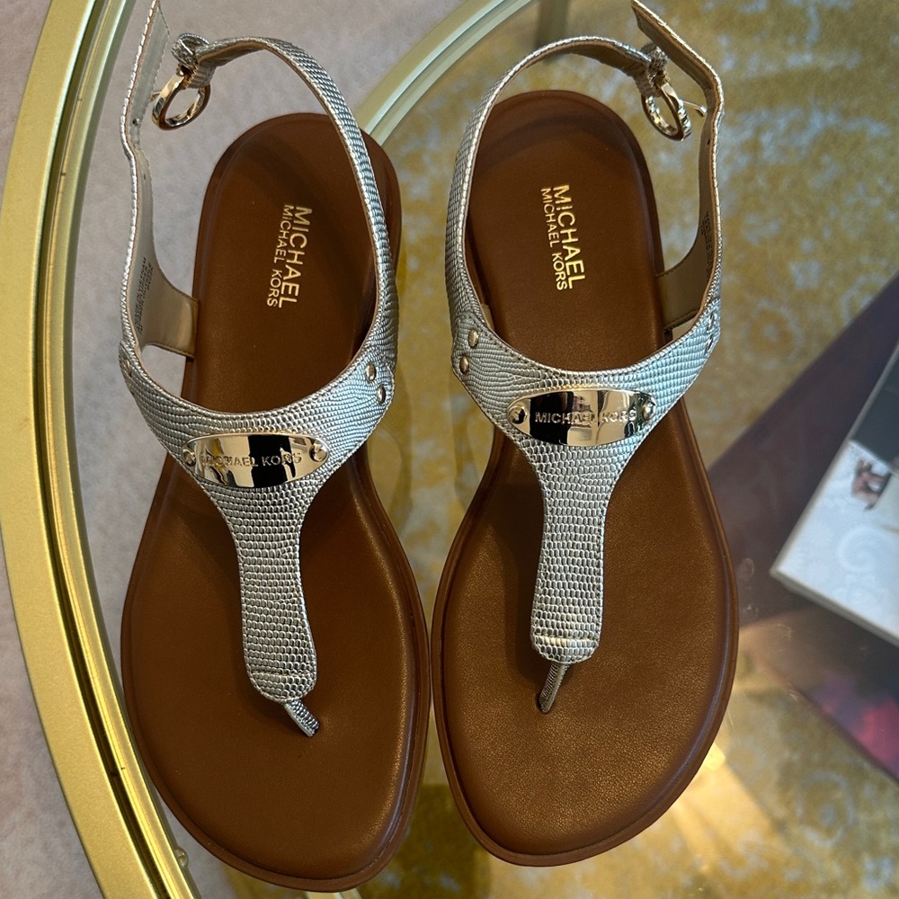 Michael Kors Metallic Pale Gold Sandals